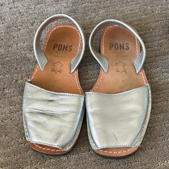 Silver Pons Leather Sandals - Picture 4 of 9